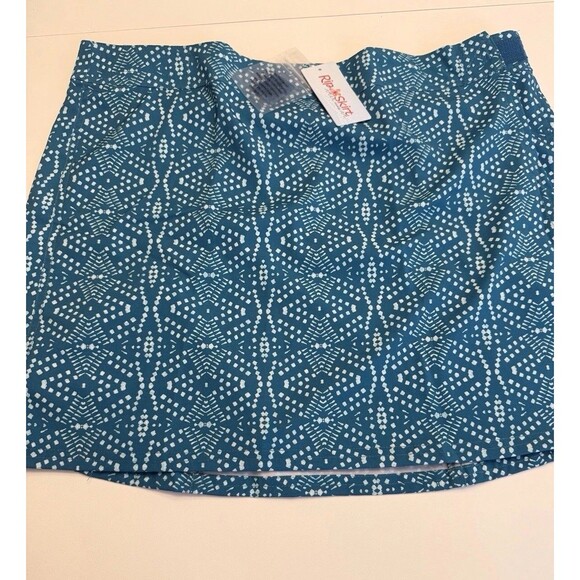 Rip Skirt Hawaii Wrap Length 2 Teal Playa Ocean Tribal Batik Print Sz Large NWT‎ - Picture 1 of 12